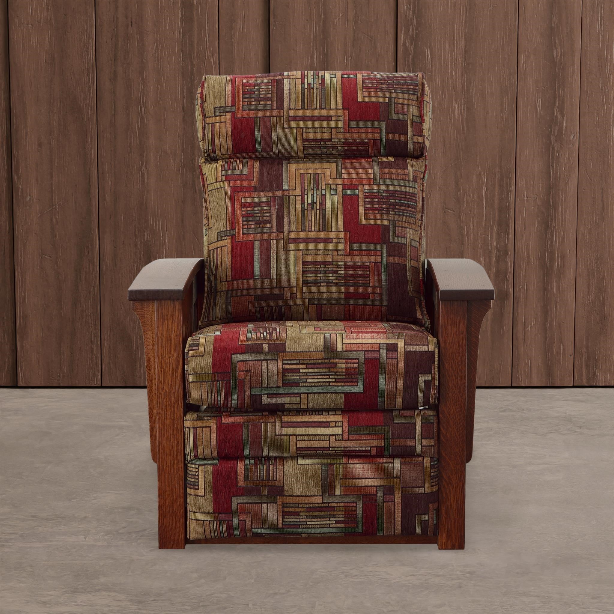 Mission style push online back recliner